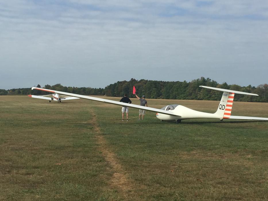 glider about to take off